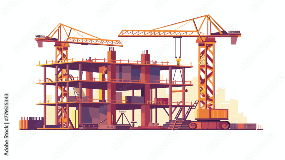 Under construction design Flat vector isolated on white