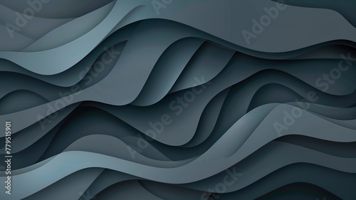 Abstract black wave paper cut design. Background for banners, posters, flyers and other design