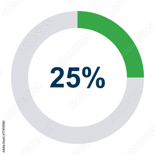Information round diagram 25 percent icon, infographic graphic pie design, marketing vector illustration