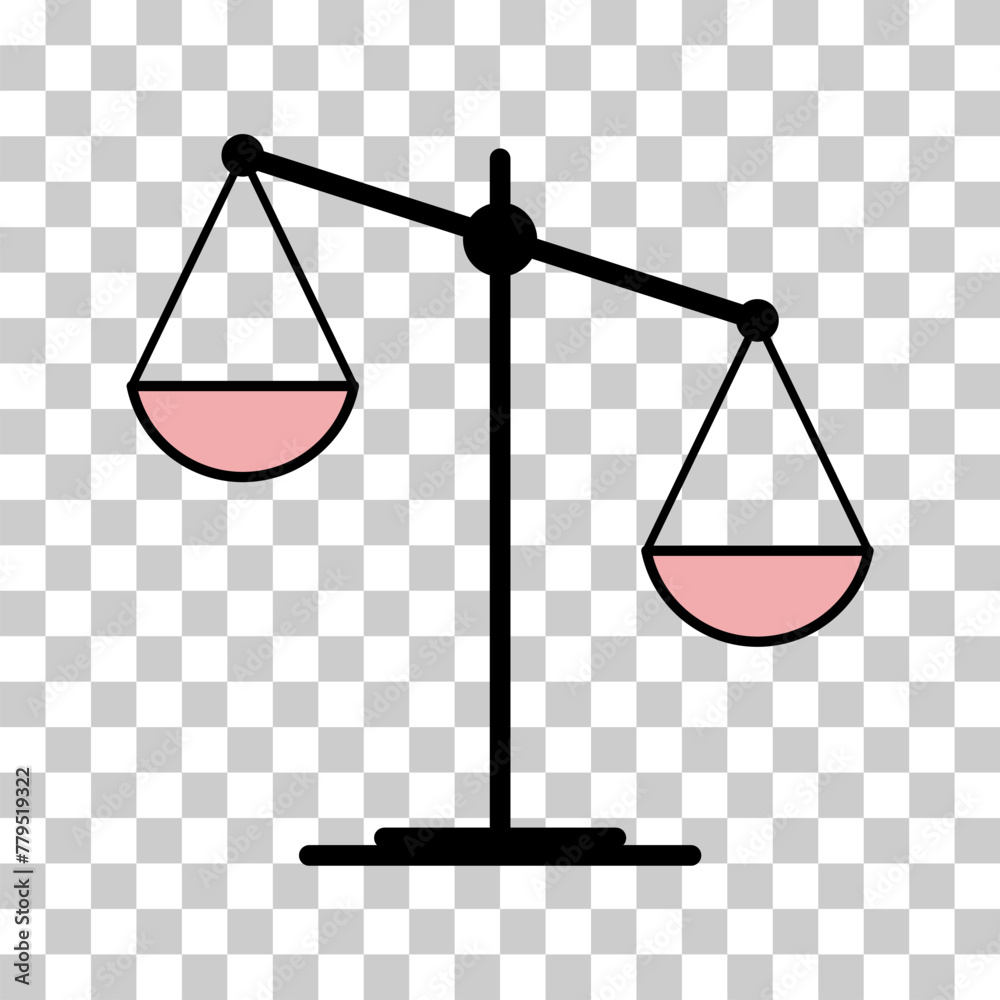 Scale equal icon, lawyer crime web sign, protection balance isolated vector illustration Scale equal icon, lawyer crime web sign, protection balance isolated vector illustration