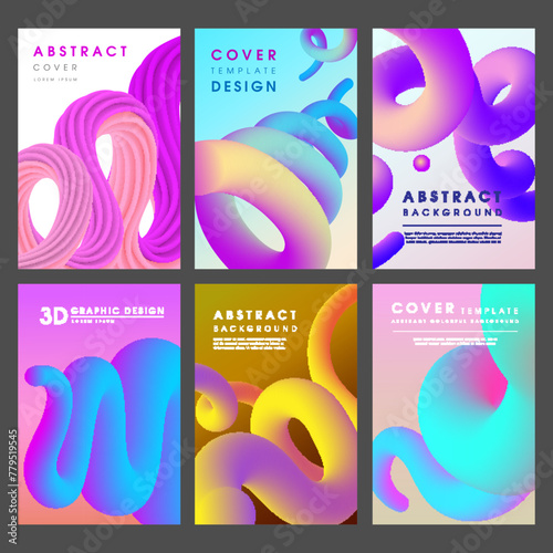 Modern design posters. Abstract colored shapes templates for cover placard wavy dynamic lines recent vector design with place for text © ONYXprj