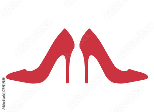 High heel pair icon, shoe fashion style sign, elegant woman symbol vector illustration