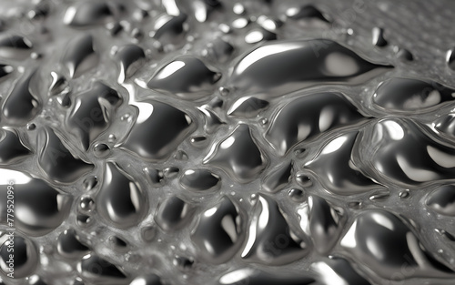 Close up texture of liquid shining metallic texture in silver gray color with highlights and shimmers  3d rendering illustration imitation