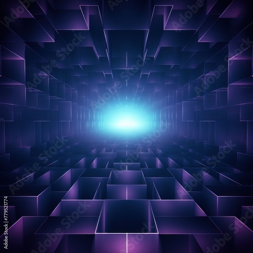 indigo light grid on dark background central perspective, futuristic retro style with copy space for design text photo backdrop