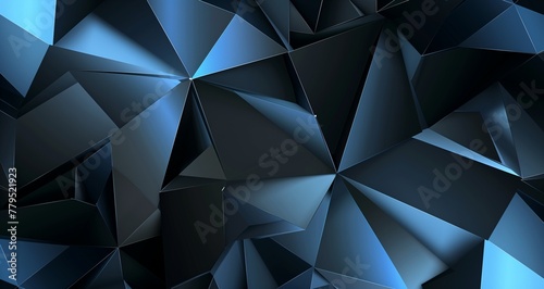 White Black blue color background for design. 3D effect. Diagonal lines. Triangles. Gradient. Metallic sheen. Web banner. Wide. Panoramic. Dark. Geometric shapes.