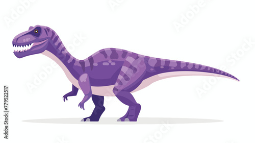 Violet dinosaur flat illustration on white Flat vector