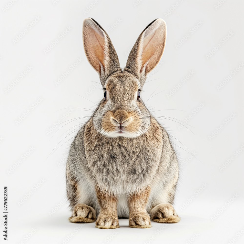 Fototapeta premium A rabbit is sitting on a white background