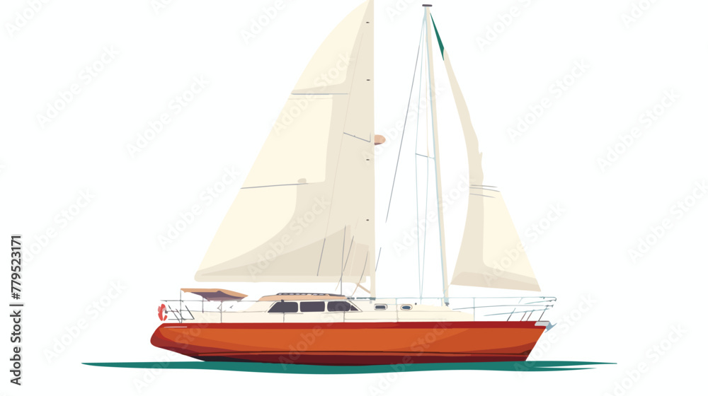 Watercraft sailboat - icon illustration on white background