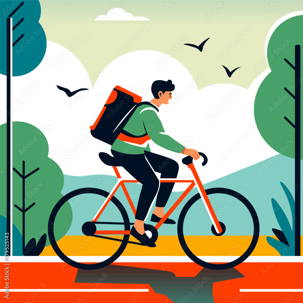 Urban Cycling Commuter Lifestyle Scene Urban Cycling Commuter Lifestyle Scene
