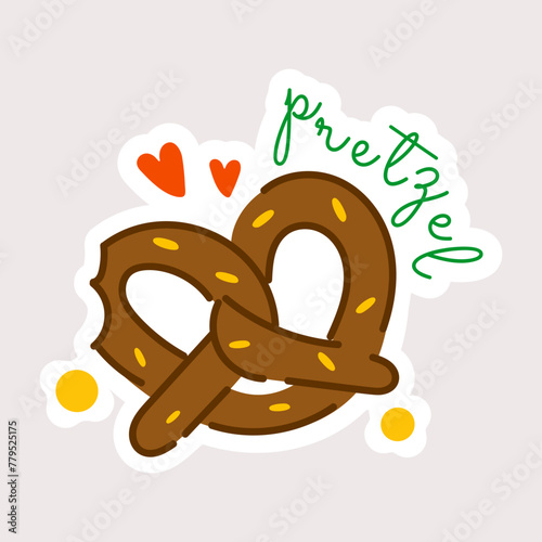 Check out pretzel cookie flat sticker 