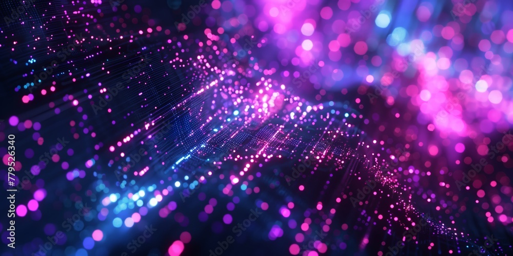 Vibrant Digital Particle Wave in Pink and Blue Vibrant Digital Particle Wave in Pink and Blue