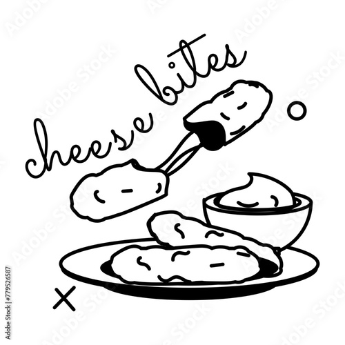 Here’s a glyph sticker of cheese bites 