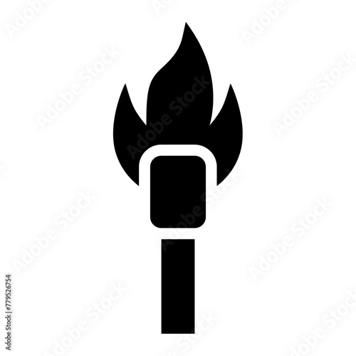 Torch flame primitive icon