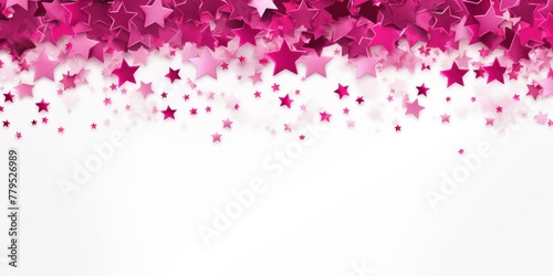 magenta stars frame border with blank space in the middle on white background festive concept celebrations backdrop with copy space for text photo or presentation © Michael