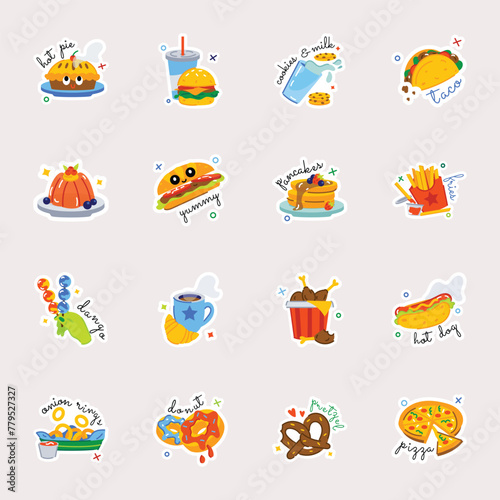 Latest Collection of Food Flat Stickers  

