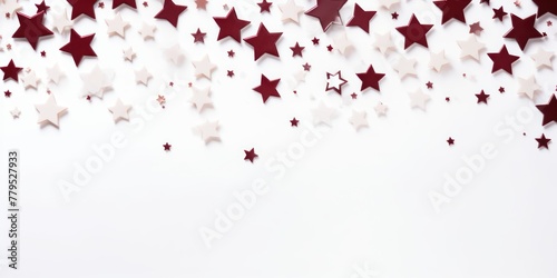 maroon stars frame border with blank space in the middle on white background festive concept celebrations backdrop with copy space for text photo or presentation photo