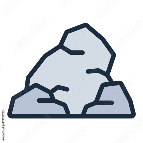Rock nature icon