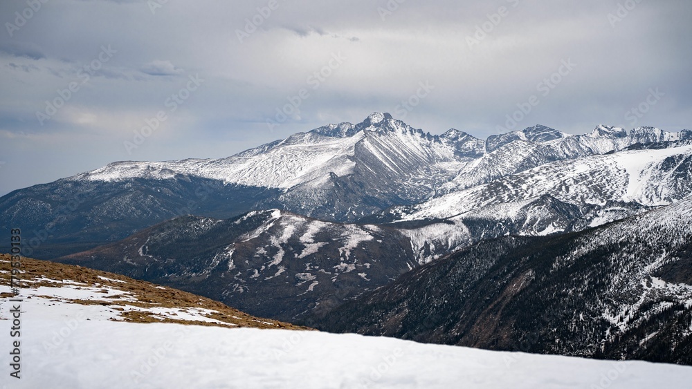 Breathtaking view of snow-peaked mountains