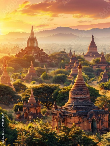 bagan at sunset