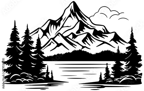 Vector illustration design of Mountain Rock