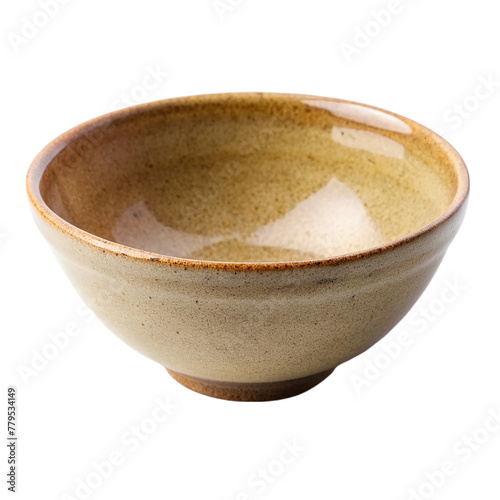 Empty ceramic bowl isolated on transparent background