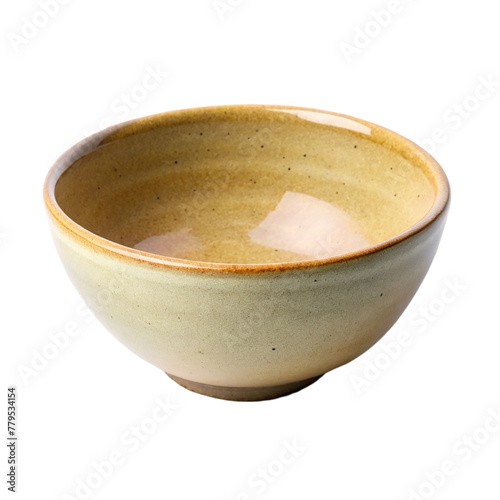 Empty ceramic bowl isolated on transparent background