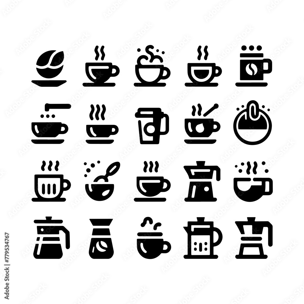 Coffee Icon Set Vector