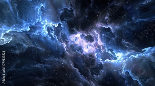 A cosmic nebula unfolding in three-dimensional space, showcasing the beauty and vastness of the universe.