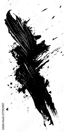 Black vector artistic paint brush stroke isolated on a white background