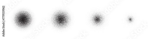 Noise spray gradient. Round grain effect. Dot dissolve texture. Black stipple vector pattern.