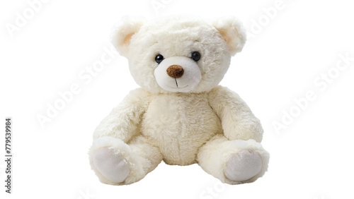 White teddy bear isolated on transparent background