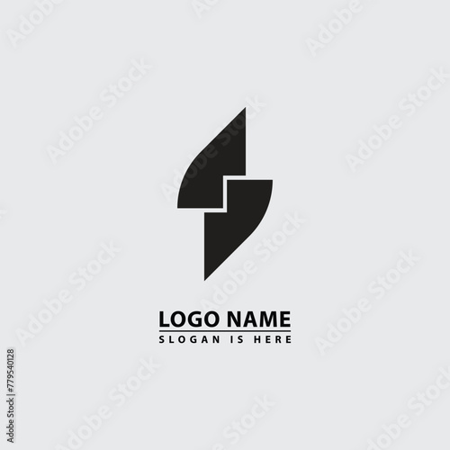 Free Download Abstract simple letter S with lightning logo icon. - GFXLoad