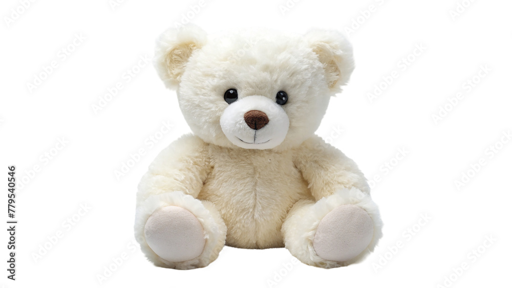 Obraz premium White teddy bear isolated on transparent background