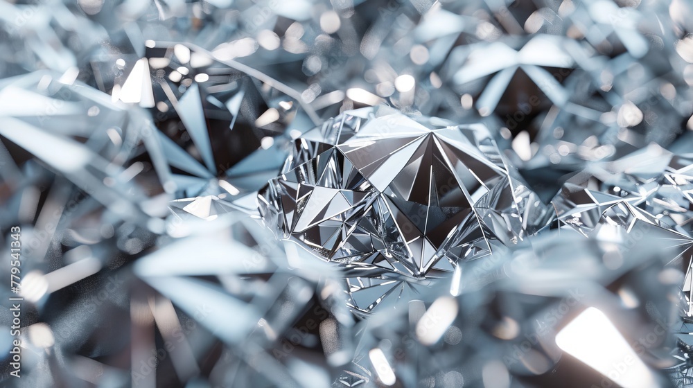 Diamond shapes in a metallic silver hue AI generated illustration Diamond shapes in a metallic silver hue AI generated illustration