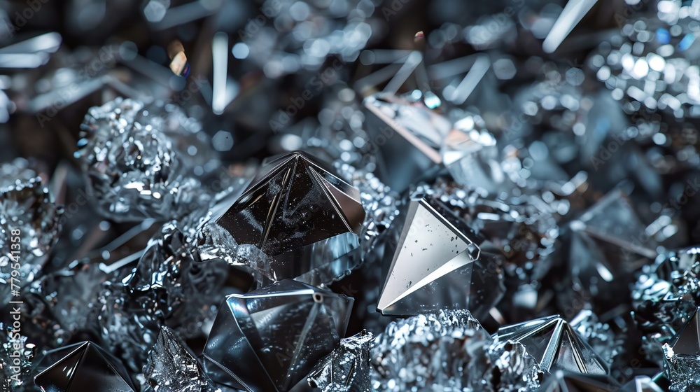 Diamond shapes in a metallic silver hue AI generated illustration Diamond shapes in a metallic silver hue AI generated illustration