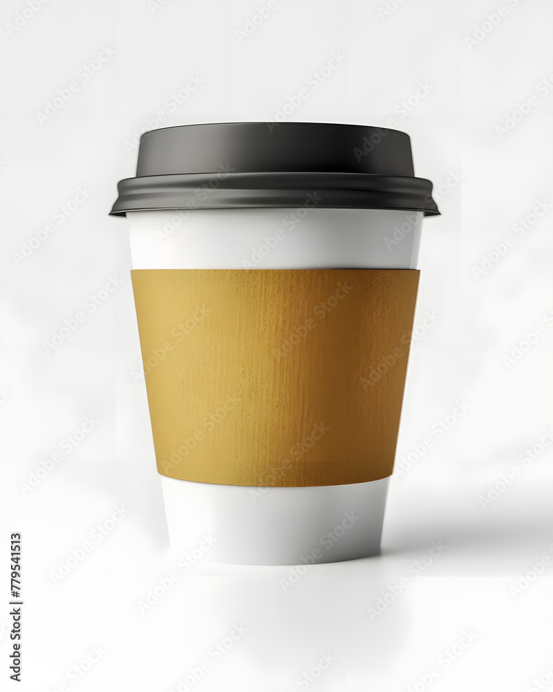 Coffee in takeaway paper cup side view isolated on white background Coffee in takeaway paper cup side view isolated on white background
