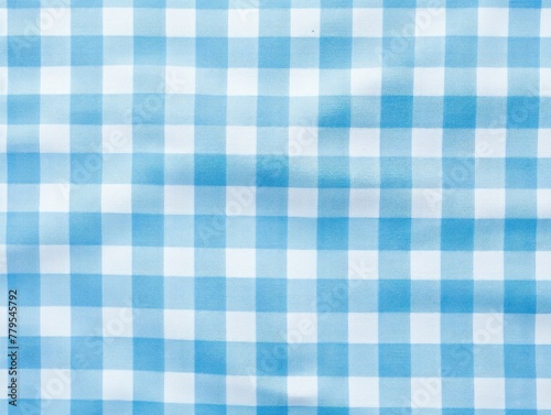 Sky Blue close-up checkered textile background texture with copy space for text photo or product presentation