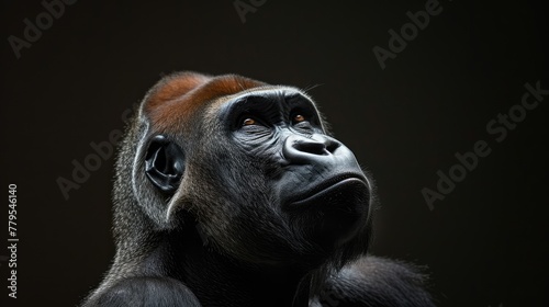 A captivating portrait of a majestic gorilla exuding strength and intelligence.