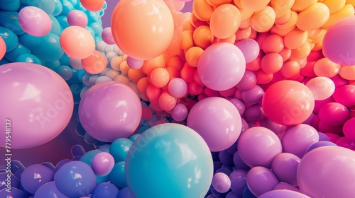 Vibrant balloons in a D arrangement AI generated illustration