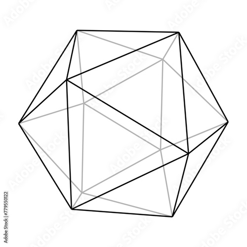 正二十面体の透ける立体構造