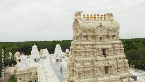 Aerial shot of a Hindu temple in Houston, Texas photo