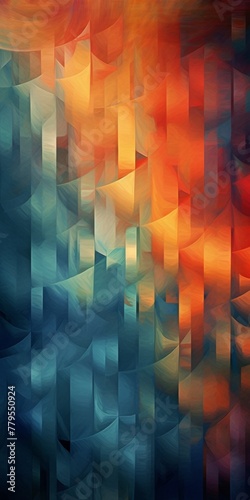 AI generated illustration of a vibrant abstract background with colorful geometric flowing shapes