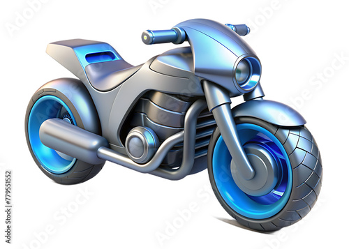 3d sports bike motorcycle on a transparent background photo