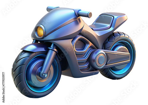 3d sports bike motorcycle on a transparent background photo