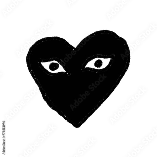 transparent black heart eye sketch png