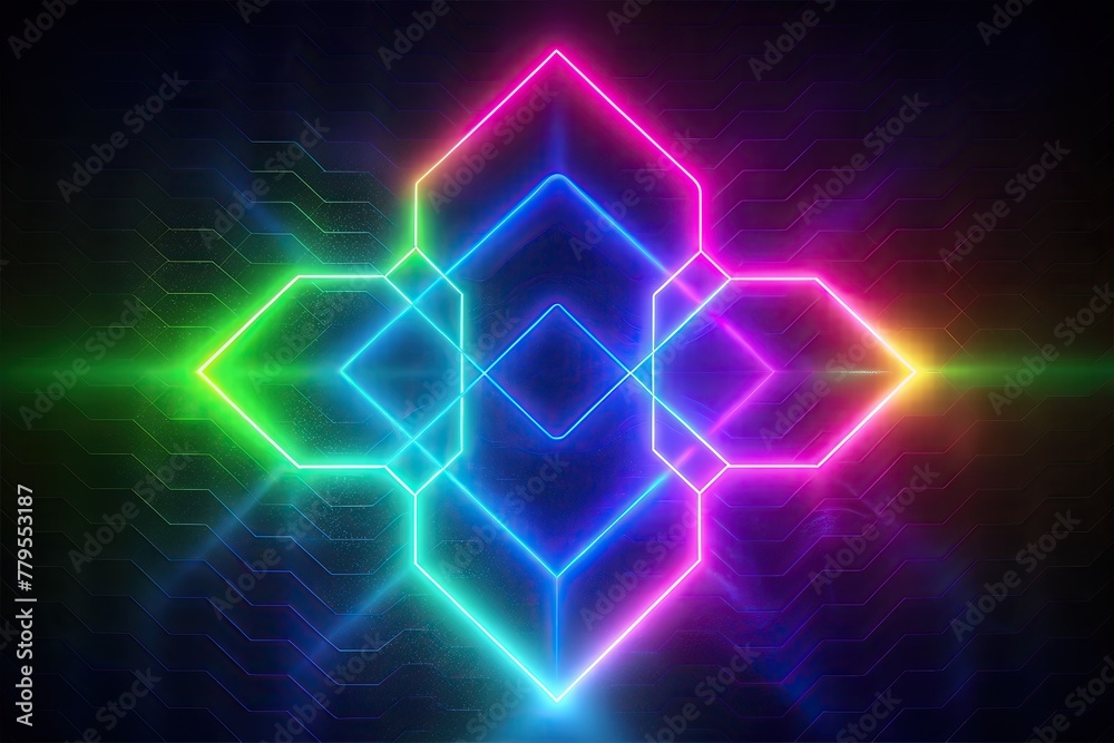 neon glow vivid colors blending in abstract pattern