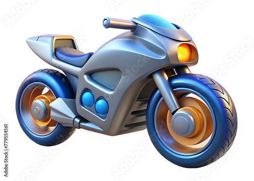 3d sports bike motorcycle on a transparent background photo