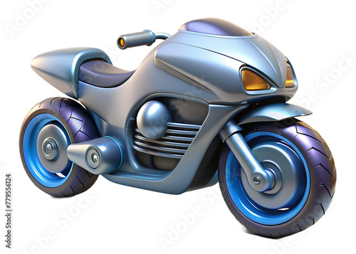 3d sports bike motorcycle on a transparent background photo