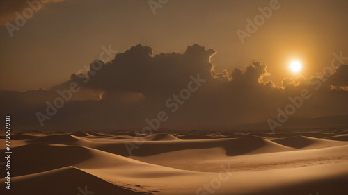 sunset in the sand desert