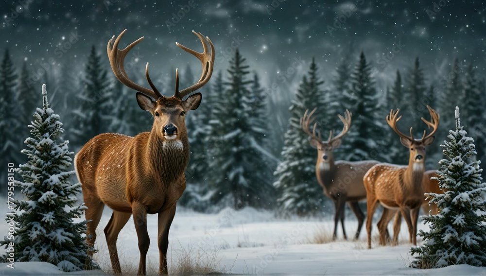 deer in the snow deer in the snow